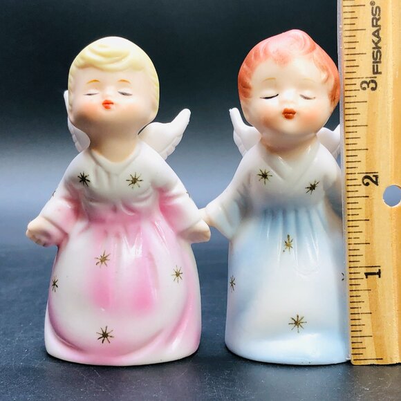 Vintage Schmid Bros Kissing Angel Figurines: 60s Kitsch Christmas Decor - Picture 11 of 11